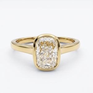 Cushion Cut Lab Grown <b>Diamond</b> Solitaire <b>Ring</b> in 18K Yellow Gold | 1.00 CT - Product Image 1