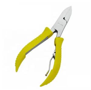 Nail Clipper Stainless Steel Yellow Handle <b>Pointed</b> Blade Wide Jaw Opening For Finger Nail Trimming Adult Use - Product Image 1