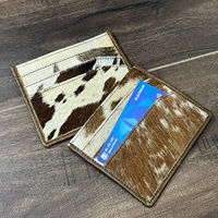 Dompet kulit sapi asli uniseks, dompet tempat kartu kulit sapi mewah gaya klasik, dompet RFID banyak tempat kartu untuk pria dan wanita