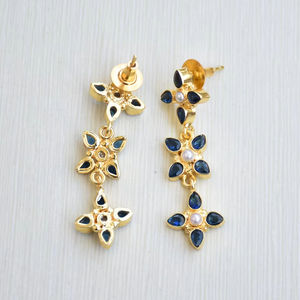 ต่างหูห่วงทองเหลืองขนาดใหญ่หินกึ่งมีค่าธรรมชาติขัดเงาชุบทองด้วยนิกเกิลทนทานพร้อมจัดส่งจำนวนมาก - Product Image 4