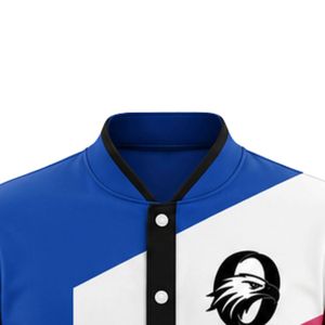 Blue Pink White Baseball <b>Jacket</b> Full Zip Long Sleeve Teamwear Comfortable <b>Lightweight</b> Outerwear for Game Practice - Product Image 3