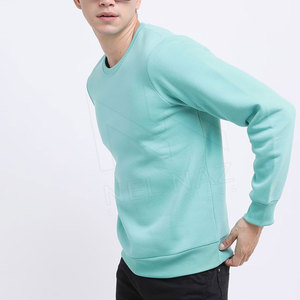 Sweat-shirt à col rond pour homme, vert menthe, coupe classique, tricot uni, décontracté, pour l'automne - Product Image 4