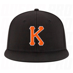 Casquette Snapback Ajustable Noire Orange Blanche Brodée Personnalisée avec Logo Brodé de Qualité Supérieure et Visière Plate - Product Image 4