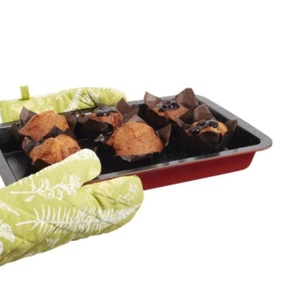 Long Thick Cotton Waterproof Diamond Quilted Kitchen BBQ <b>Gloves</b> Heat-Resistant Non-Slip for Four Seasons Baking Cooking Outdoor - Product Image 4