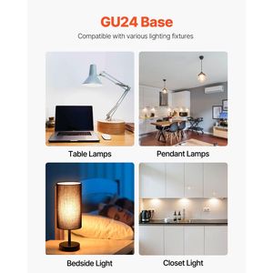 Confezione da 4 Lampadine Fluorescenti a Spirale Compatte da 13W, Luce Calda 2700K, 900lm di Flusso Luminoso, Risparmio Energetico, Attacco GU24 con Blocco a Torsione, Luce CFL - Product Image 4