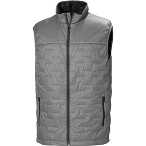 Chaleco Acolchado Negro para Hombre, Cuello Alto, Cierre de Cremallera, Cortavientos, Chaqueta Casual de Invierno, Relleno de Poliéster, Patrón Geométrico, Corte Regular - Product Image 3