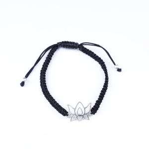 Bracelet en argent sterling 925 avec cordon lotus pour usage quotidien, réglable, protection, bracelet fin, réglable, tendance, cadeau, à porter tous les jours - Product Image 1