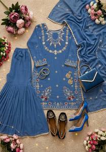 Premium Quality Indian Gharara Designs Punjabi Sharara for Adults Beautiful Punjabi Girl Sarara Woman Dress Winter Wholesale - Product Image 4