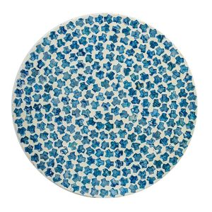 Tavolino da Giardino Rotondo Affusolato D14x20 in Capiz Blu - Product Image 4