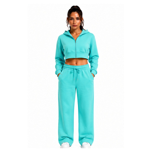 Conjunto Deportivo Corto para Mujer, Sudadera con Cremallera y Pantalones Jogger, Ropa Deportiva Casual, Ropa de Calle, Traje de Entrenamiento - Product Image 4