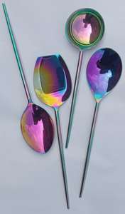 Ensemble de couverts en acier inoxydable plaqué, vente en gros du fabricant, avec cuillère à paille, fourchette et pochette à couverts, durable et réutilisable - Product Image 3