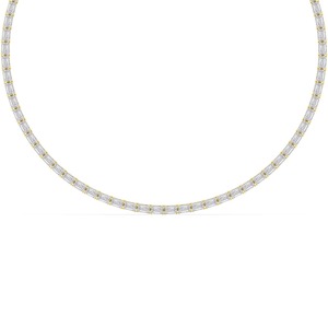 Collier tennis remarquable en diamants de laboratoire taille émeraude 38,00 CTW en or rose 9 carats, 18 pouces - Product Image 6
