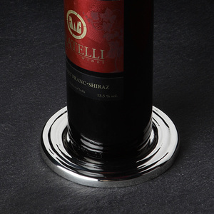 POSERA PARA BOTELLA DE VINO EN PLATA - Product Image 1