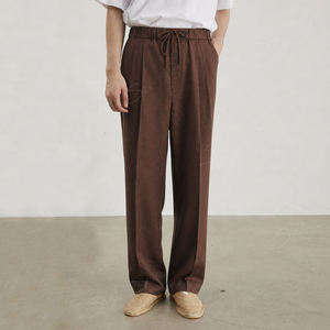 Pantalon de costume pour homme, coupe slim, extensible, décontracté, avec cordon de serrage à la taille, jambe droite, pantalon chino, formel, pour affaires - Product Image 2