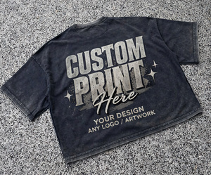 เสื้อยืดสตรีทแวร์ผู้ชายทรงโอเวอร์ไซส์ แขนสั้น คอตตอน 100% แบบ OEM ปรับแต่งได้ พร้อมลายพิมพ์สกรีน - Product Image 3