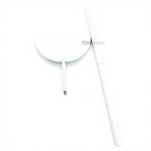 Moon Shape <b>White</b> Powder Coated Color Eyelash Extension <b>Mirror</b> Professional Lash Inspection <b>Mirror</b> Beauty Accessory Tool - Product Image 5
