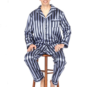 Conjunto de Pijama de Seda para Hombre de Lujo Absoluto, Manga Larga, Dos Piezas, Ropa de Dormir de Color Sólido con Botones, Ropa de Noche Suave para el Hogar - Product Image 3
