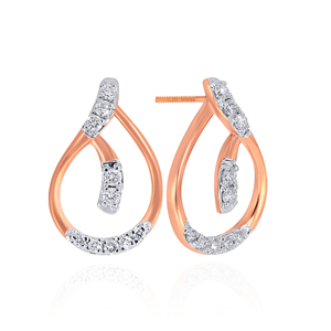ต่างหูเพชรทรงหยดน้ำ All-Shine Czarina Diamond Studs ทองคำชมพู 18K เพชรทรงกลมเพาะเลี้ยงในห้องปฏิบัติการ เครื่องประดับหรูหราทันสมัย - Product Image 3