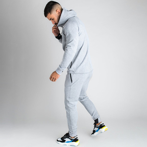 Ensemble de survêtement pour homme en coton/polyester respirant avec logo personnalisé - Vêtements décontractés en polaire de haute qualité avec col double couche - Product Image 3