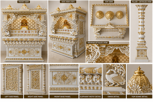 Designer Marble Look Teak Wood Temple Manufacturer - Product Image 6