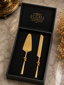 Servidor de Pastel de Acero Inoxidable con Asa Anudada, Diseño Moderno y Elegante, Chapado en Oro, de Lujo, de la Mejor Calidad - Product Image 1