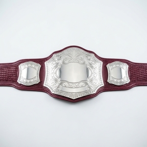 Ceinture de trophée sportif personnalisée pour la lutte, la boxe, les compétitions, avec plaques métalliques et sangle en cuir, nom personnalisé - Product Image 5