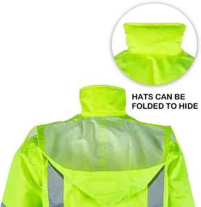 Combinaison de pluie imperméable haute visibilité, vêtements de travail réfléchissants pour la construction, vêtements de sécurité à manches longues, vêtements de sécurité intégrale, vente en gros - Product Image 3