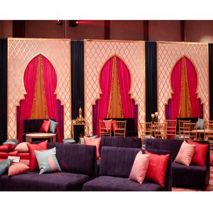 Magical Laser Cut Panels for Wedding Stage Decor Arabian Theme Arch Style Metal <b>Frame</b> Wedding Sangeet Night Stage <b>Backdrop</b> USA - Product Image 1