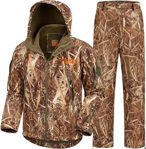 Ensemble veste et pantalon de chasse camouflage Soft Shell imperméable, respirant et coupe-vent pour homme, automne-hiver - Product Image 1