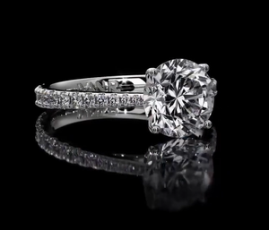 Anillo de Compromiso Clásico con Diamante Cultivado en Laboratorio con Corte de Pera, Banda de Oro Sólido de 14K para Mujer con Cortes Laterales de Pera y Marquesa, Certificado IGI - Product Image 2