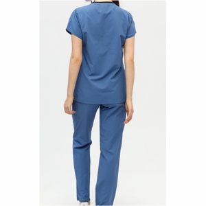 Elastic V-Neck Women <b>Scrub</b> Suit Sets Woven Spandex Short Sleeve Nurse <b>Scrub</b> High Quality Hospital <b>Uniforms</b> <b>scrubs</b> <b>uniforms</b> set - Product Image 4