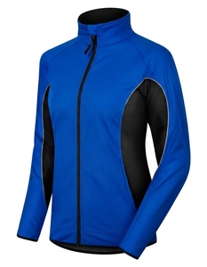 Veste de cyclisme personnalisée pour femmes à manches longues, coupe-vent, en polaire thermique respirante, maillot de vélo haute visibilité, veste de sport pour le vélo, OEM - Product Image 1