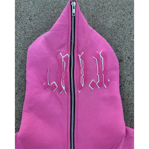 Sudadera con Capucha Negra con Pedrería, Unisex, Tejida a Crochet, Estilo Urbano de Invierno, Sudadera con Capucha Oversize, Personalizada, Venta al Por Mayor - Product Image 4
