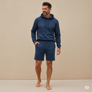 Ventes en gros de sweat-shirts à capuche et shorts pour hommes avec logo personnalisé, 100% coton, teinture unie, haute qualité, écologique, coupe-vent, sport, extérieur - Product Image 6