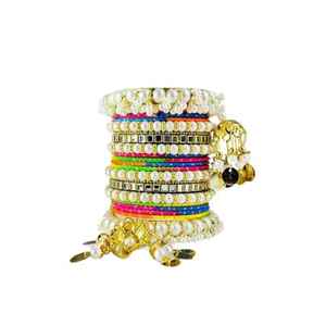 Ensemble de bracelets de mariage islamiques tendance en or plaqué diamant - Product Image 1