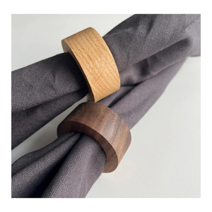 Anneaux de serviette ronds en bois écologiques faits à la main et personnalisés de luxe pour la décoration de mariage, anneaux de serviette abordables, directement de l'usine - Product Image 6