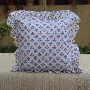 Housse de coussin en coton slub imprimée à la main au bloc, motif rayé, nouveau design indien, pour canapé et literie - Product Image 5