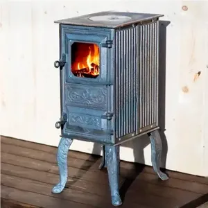 Estufa de Hierro Fundido con Horno, de Leña, con Superficie de Cocción de Vidrio, Resistente - Product Image 1