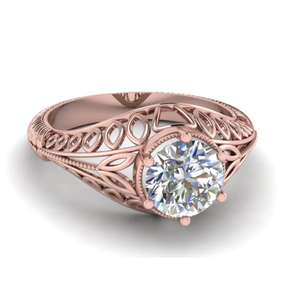 Anillo de Diamante Solitario Redondo Auténtico |   Anillo de Compromiso Clásico de Oro de 14K con 0.50TCW para Mujer, Joyería de Aniversario de Bodas, Regalo para Mujer - Product Image 2