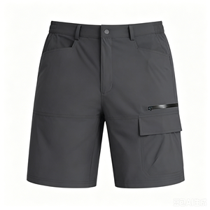 Shorts cargo vert olive pour homme, taille mi-haute, fermeture boutonnée, séchage rapide, style décontracté, couleur unie, tissu tissé - Product Image 3
