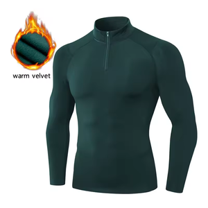 Vêtement de sport léger en velours pour le basketball et le football, haut de compression thermique long, coupe-vent, pour l'entraînement hivernal - Product Image 5