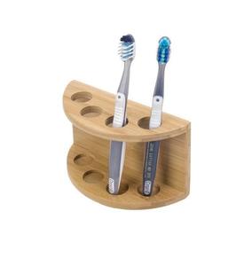 New Standing Natural Wood Toothbrush Rack for <b>Living</b> Room & Bathroom Single Tier Sustainable 1 Tube & 5 toothbrush Holder - Product Image 6