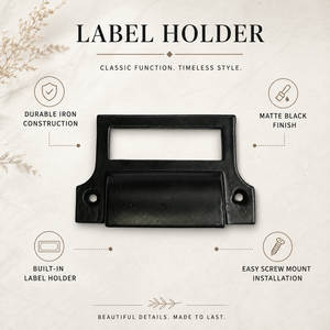 SHUBHAM Tirador de cajón de hierro negro, herraje para gabinete, soporte para etiquetas, estilo tradicional, fácil instalación - Product Image 4