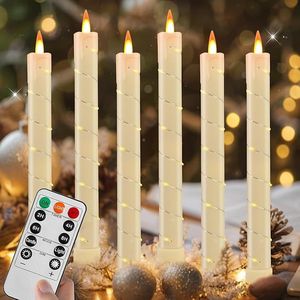 Set di 6 Candele Affusolate Senza Fiamma con Effetto Tremolante, Candele LED a Forma di Stella, Alimentate a Batteria - Product Image 1