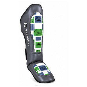 Protège-tibias en cuir pour adultes avec logo personnalisé, antidérapants, fermeture auto-agrippante, légers, pour le kick-boxing et l'entraînement MMA - Product Image 2