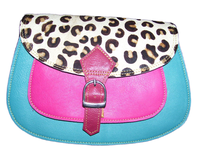 Tas tangan kulit India gaya Bohemian buatan tangan dompet selempang geometris antik untuk anak perempuan/wanita dompet remaja etnis ukuran sedang