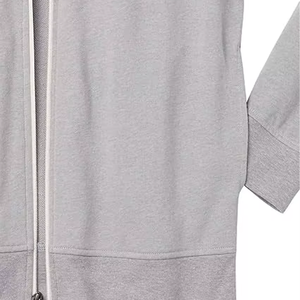 Sudadera con cuello alto y cremallera para hombre, de manga larga, estilo casual, en felpa francesa, color gris. - Product Image 4
