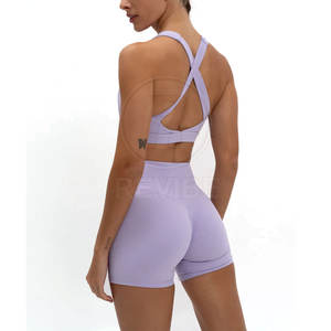 Ensemble de yoga pour femmes de haute qualité, grande taille, logo uni sur le devant, respirant, écologique, ensemble 2 pièces, best-seller, vente chaude - Product Image 5