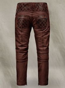กางเกงหนังสีแดงเข้ม Outlaw Burnt Maroon - Product Image 2