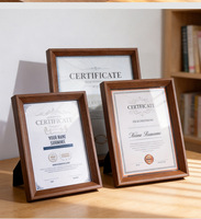 Cadre photo en bois massif noyer A3/A4 8 pouces, fait main, moderne, élégant, pour certificat, récompense, présentation, vente en gros